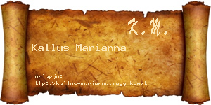 Kallus Marianna névjegykártya